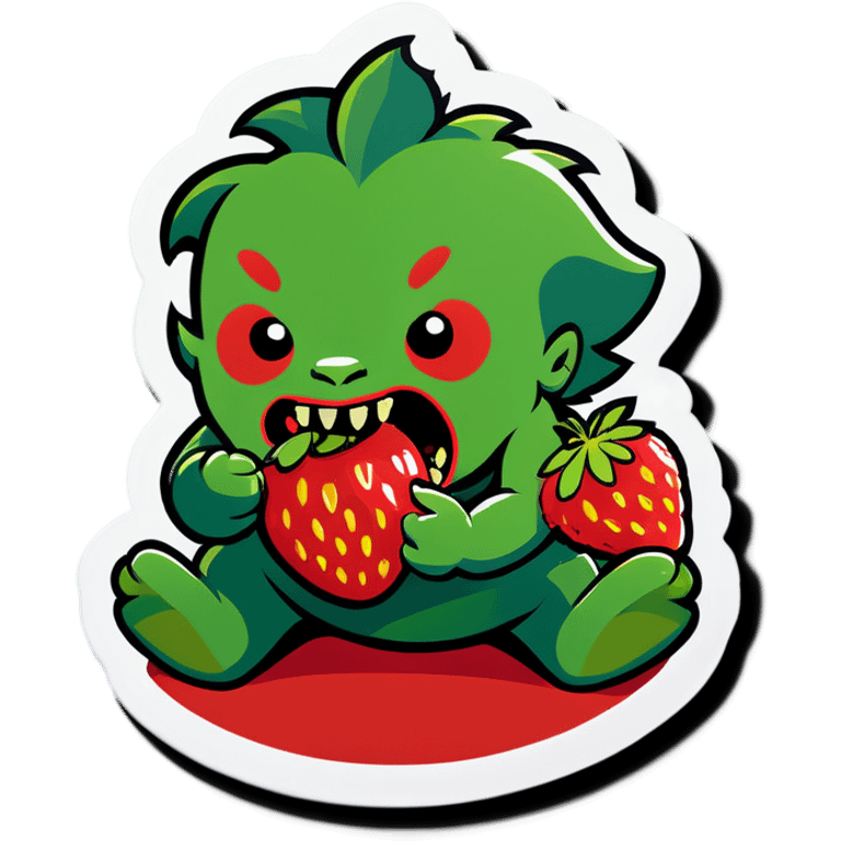 Orgre eating strawberries emoji