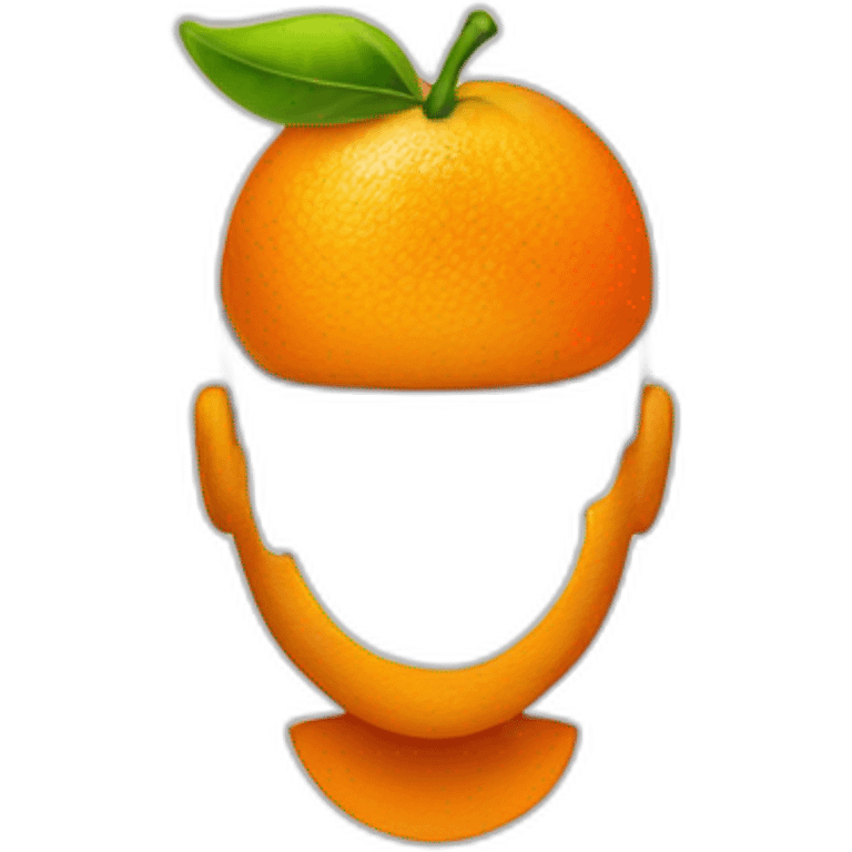 white men with orange fruit in his head and smiling emoji