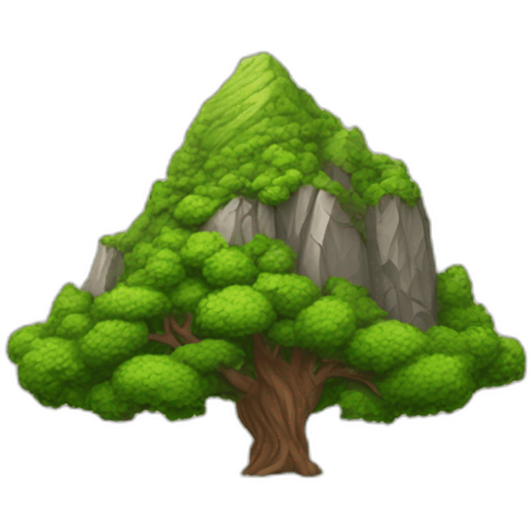 tree covered mountain emoji