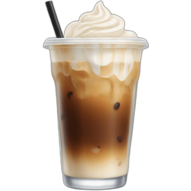 Iced coffee with wipe cream  emoji