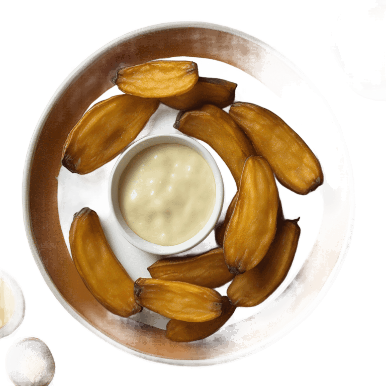 Fried plantains with garlic sauce emoji