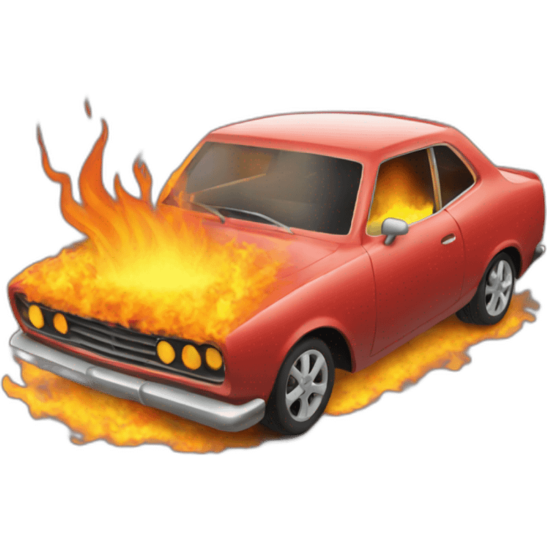 a car on fire emoji