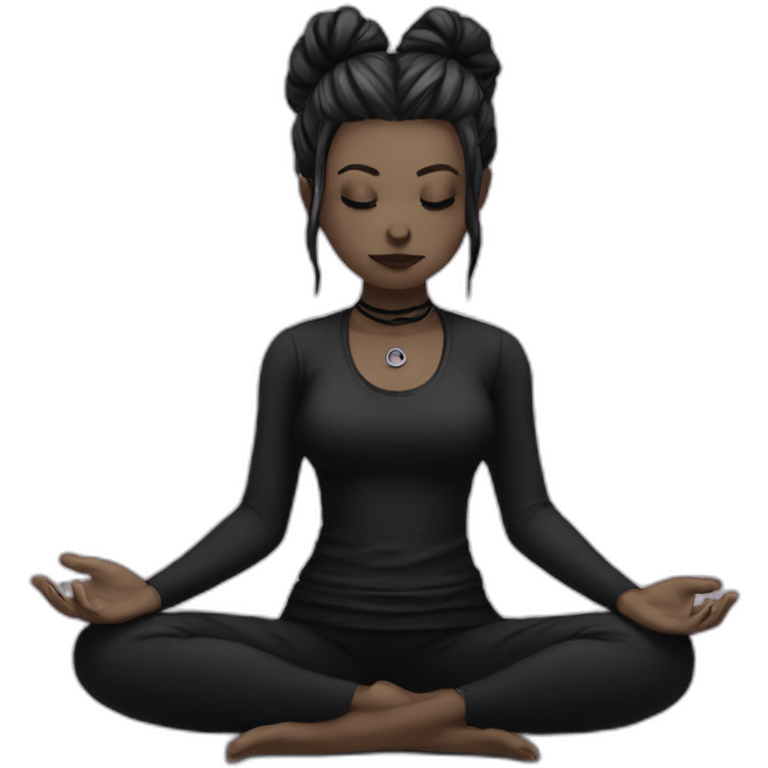 goth girl meditating emoji