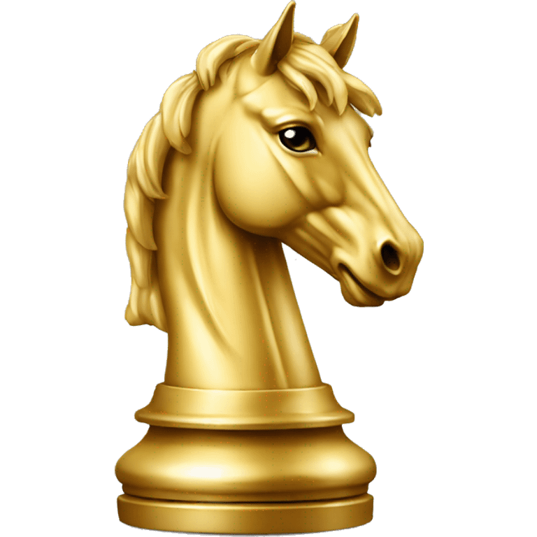 golden horse chess piece facing the left emoji