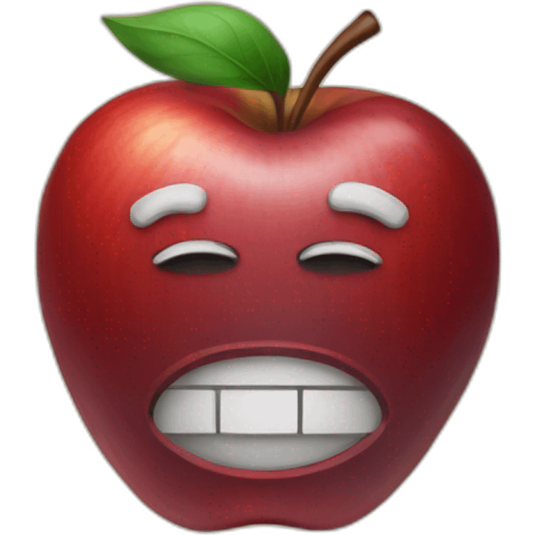 red apple hacker emoji