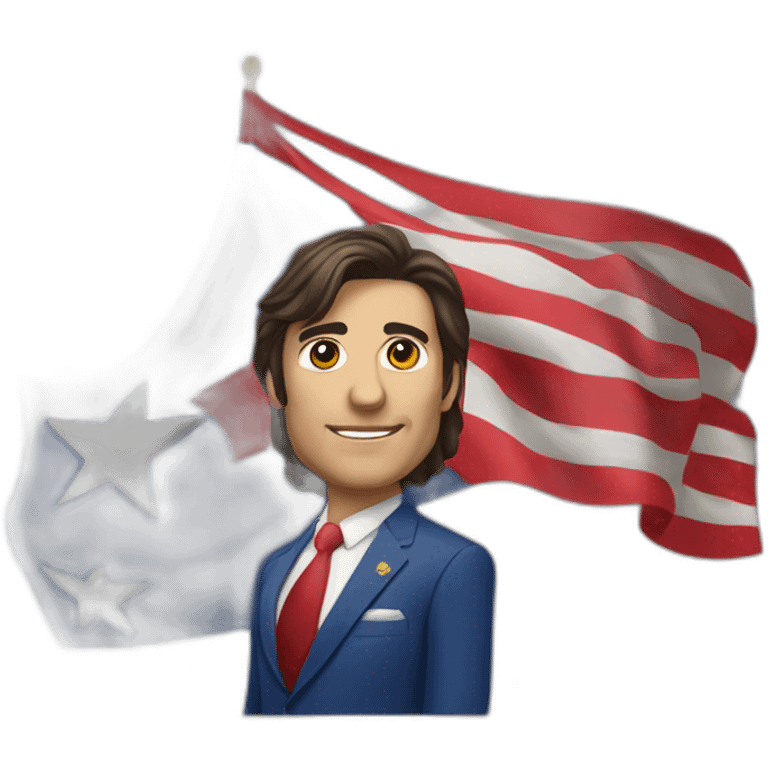 Javier milei con bandera libertaria emoji