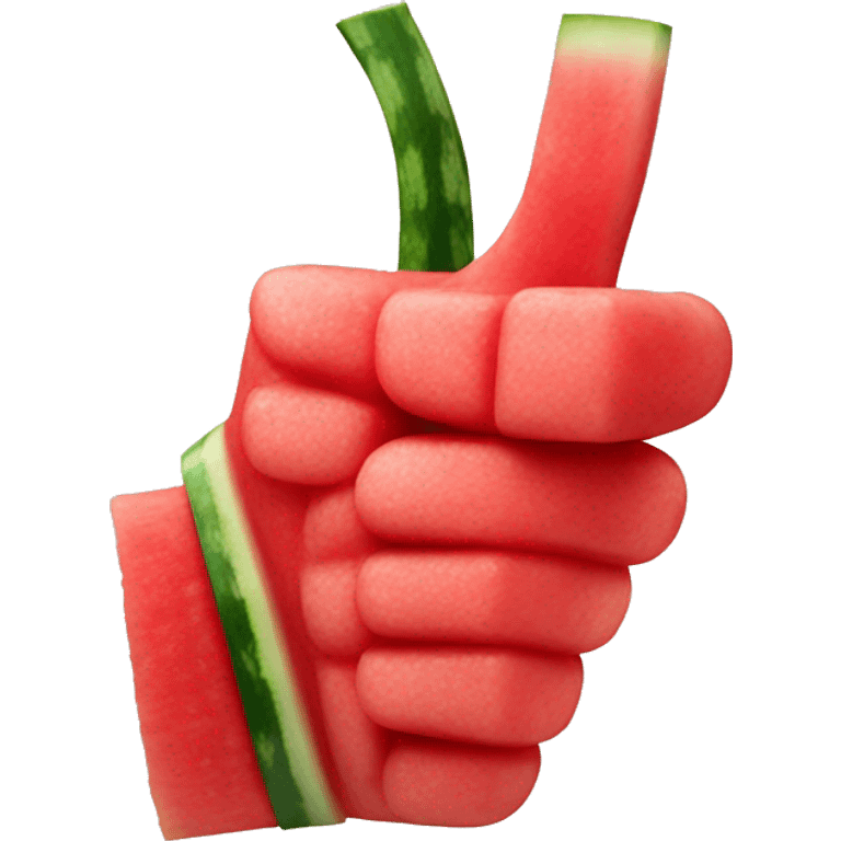 Thumbs up made from watermelon emoji