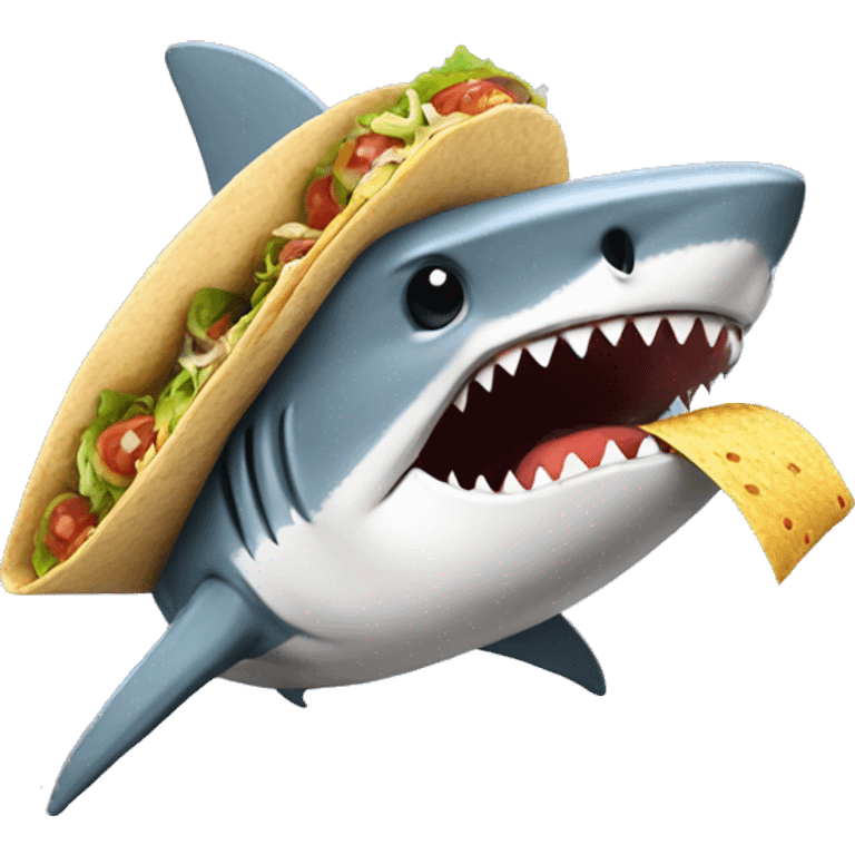 Shark eating a taco emoji