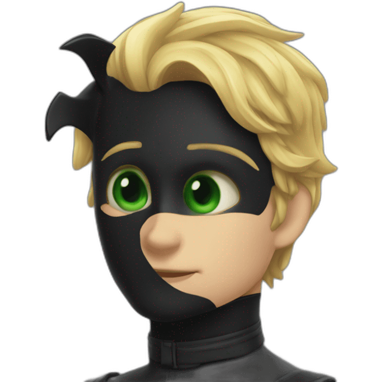 Chat noir yeux verts emoji