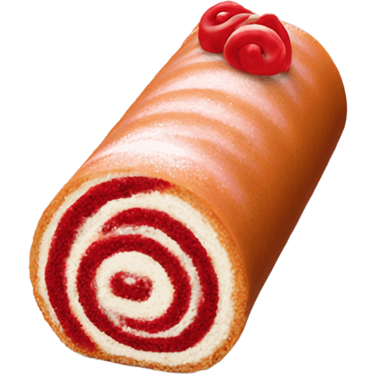 Red tea flavored Swiss roll emoji