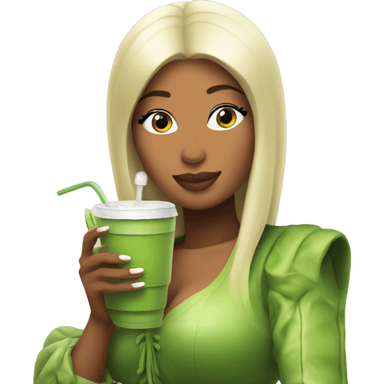 Nicki Minaj drinking Matcha emoji