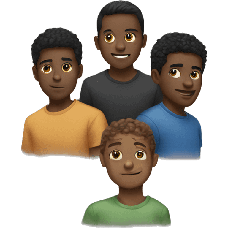 group of 5 young men emoji