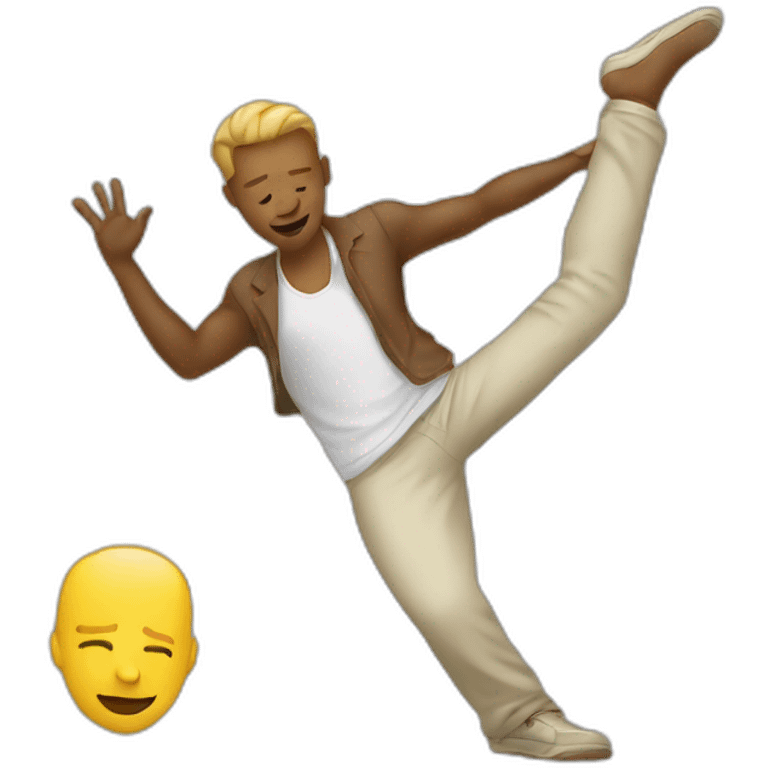 a white man dabing  emoji