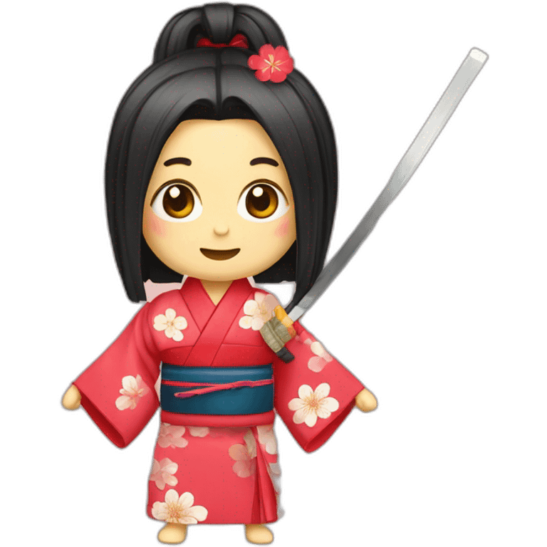 Japanese kimono and katana emoji