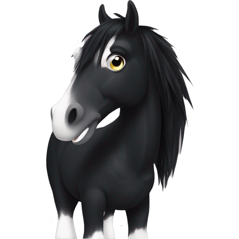 Edgy Black Clydesdale  emoji