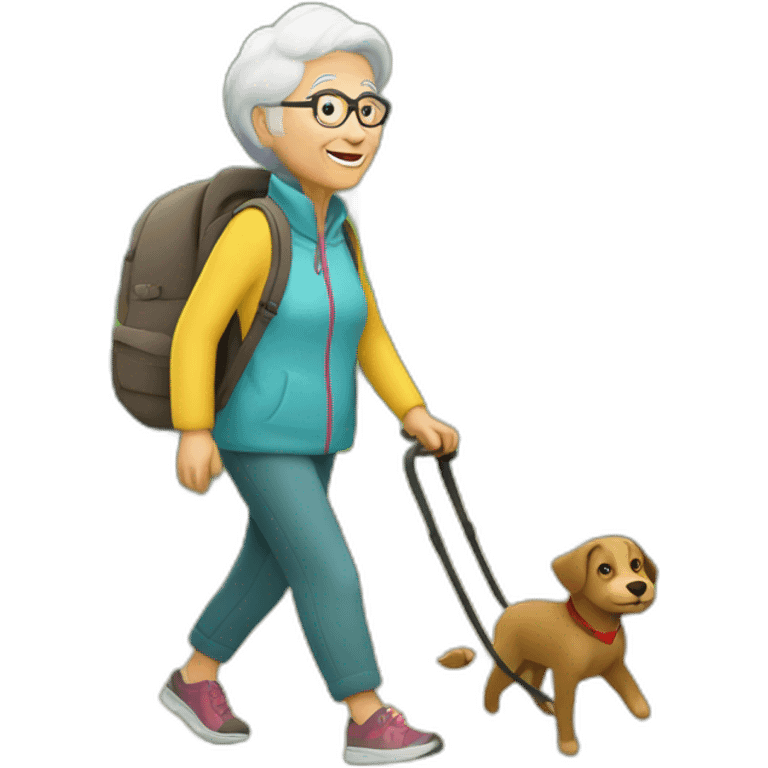 grandparent going for a walk in the forest emoji