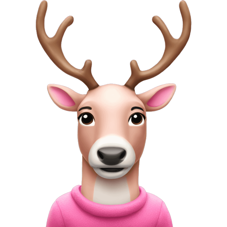 Pink raindeer emoji