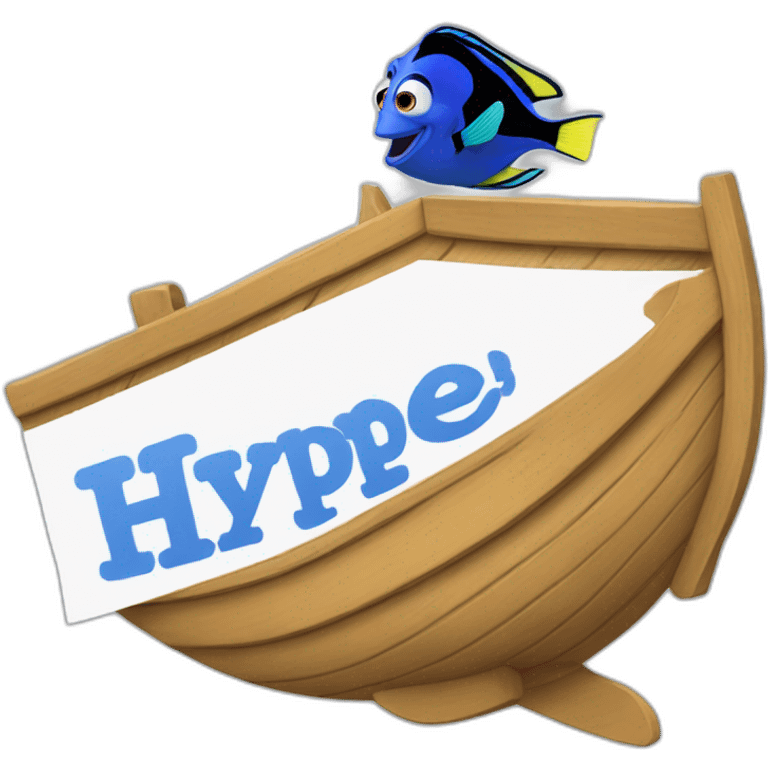 dory holding a hype sign emoji