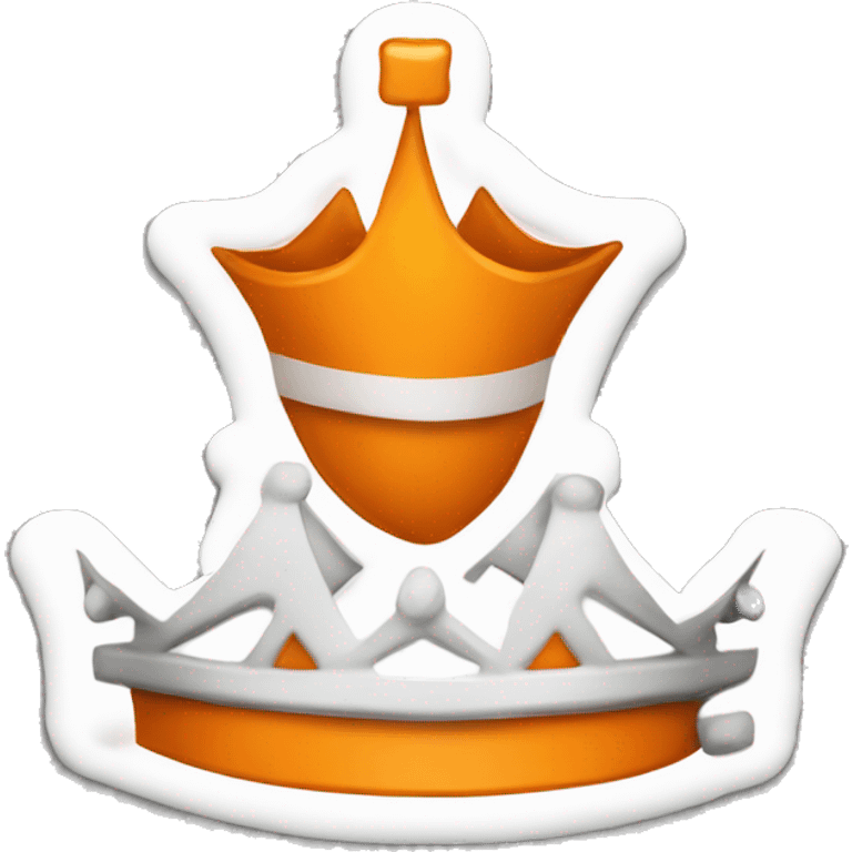 A crown, orange on the upside and white on the downside, in addition to a word seeker alliance emoji