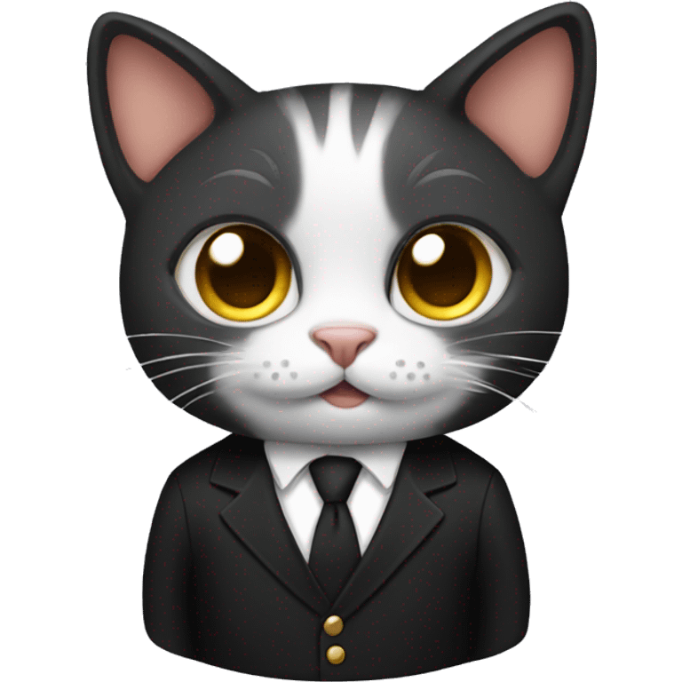 Cat wearing a black suit emoji