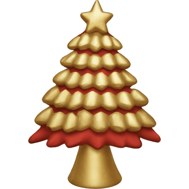 Red, white, gold christmas tree emoji