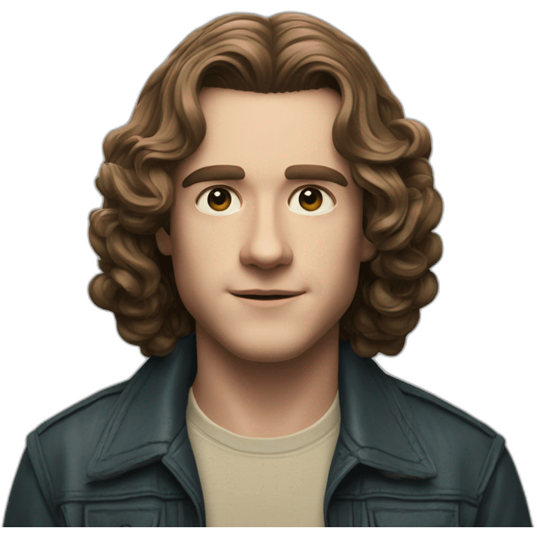 Eddie Munson Joseph Quinn with curled long hair stranger things emoji