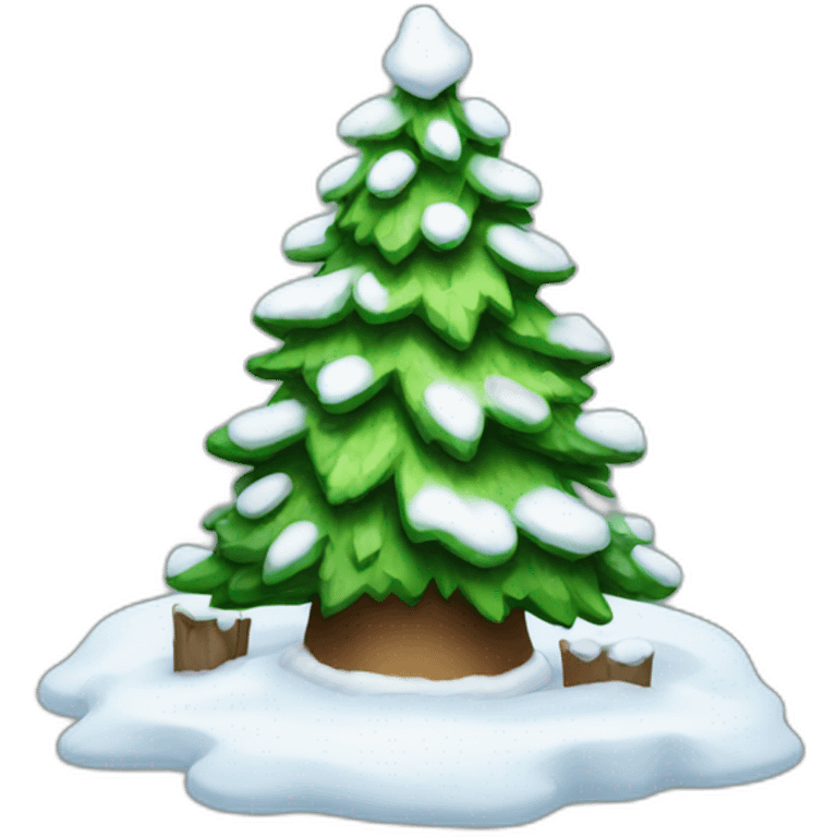 village snow christmas tree emoji