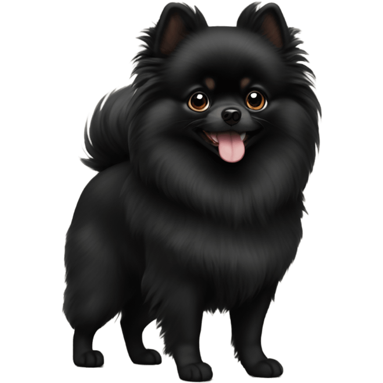 A black mini Pomeranian  emoji