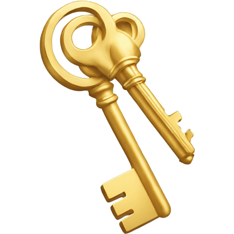 Hand holding golden elegant key emoji