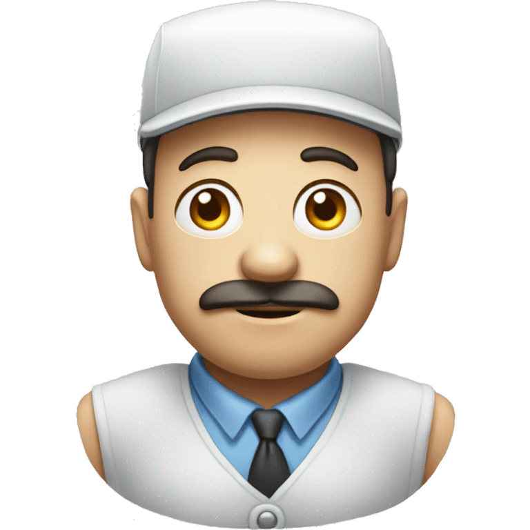 a milkman with a bored expression with eyebags emoji