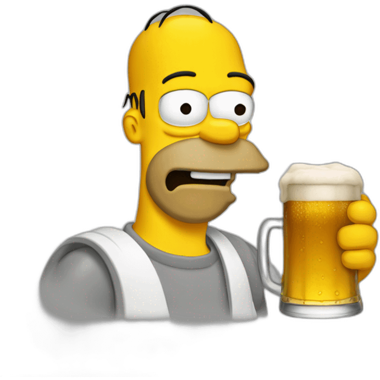 Homer simopson drinking a beer emoji