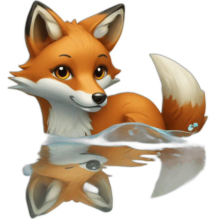 Fox in water emoji