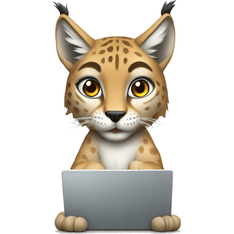 A lynx with a laptop emoji