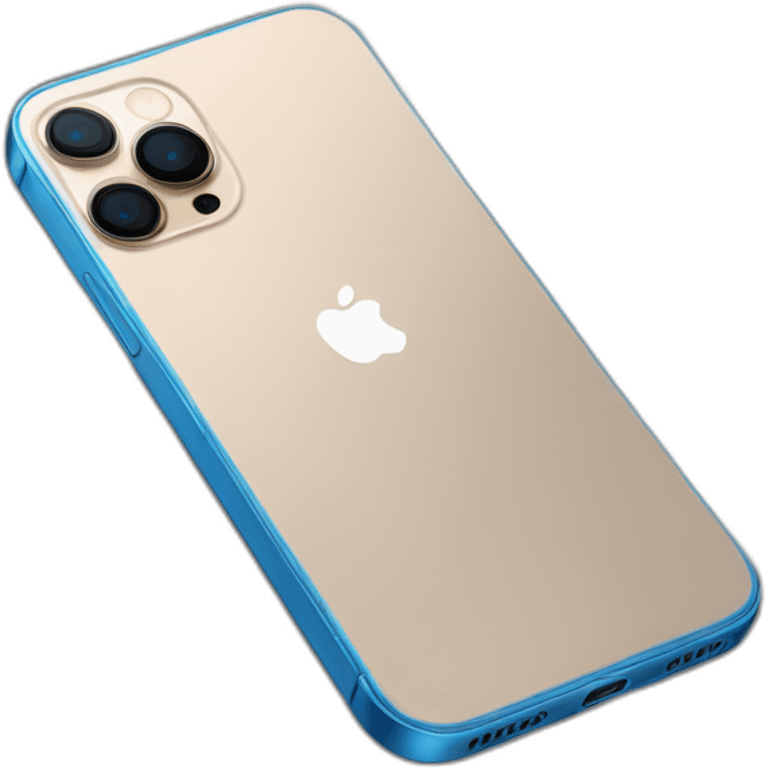 Un iPhone 13 Pro Max bleu realiste emoji