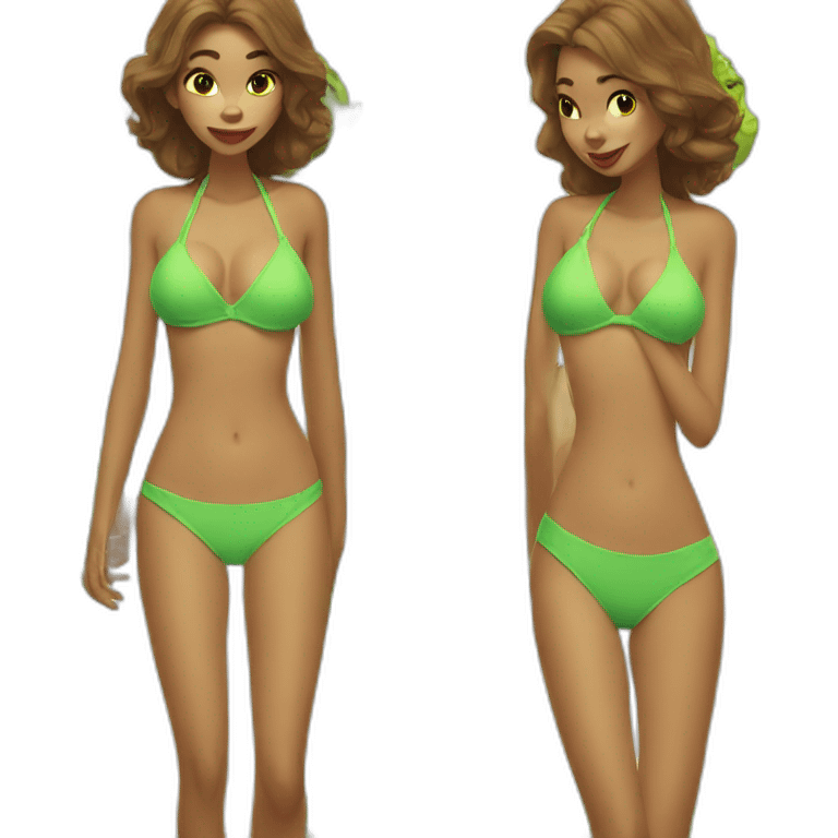 Shrek wearing bikini emoji