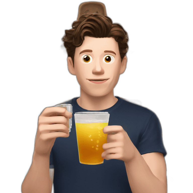 Tom Holland drinking roblox emoji