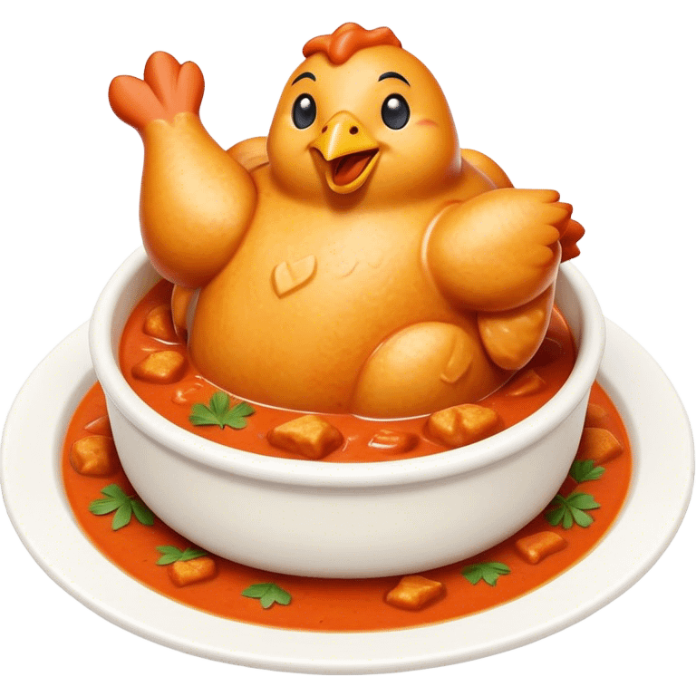 Cinematic Realistic Butter Chicken Dish Emoji, depicted with tender chicken simmered in a creamy tomato‚Äêbased sauce rendered with rich textures and dynamic, appetizing lighting. emoji