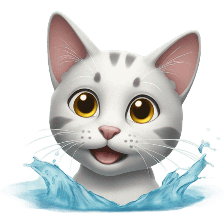 swimming cat  emoji