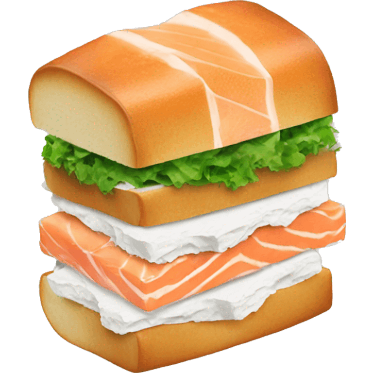 salmon and cream cheese sandwich  emoji