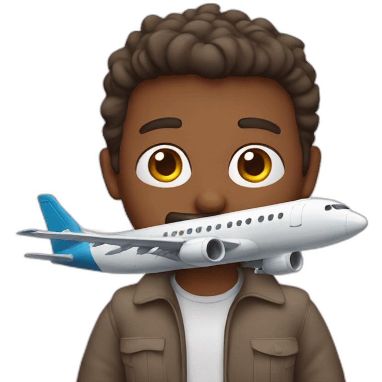 guy with Airplane emoji