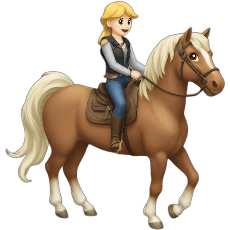 Рщкыу riding a pony emoji