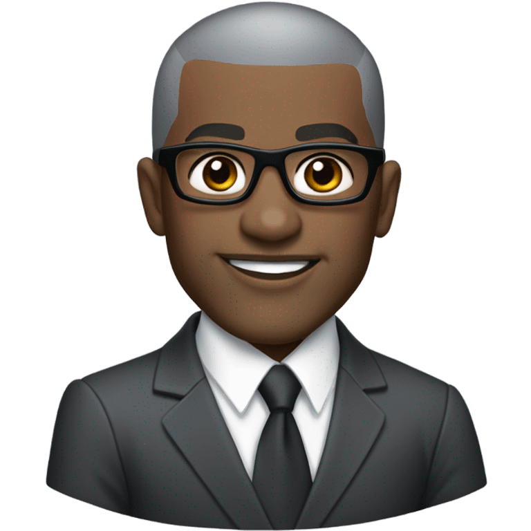 deon sanders with suit and glasses and buzz cut and small eyes and gray gotee emoji