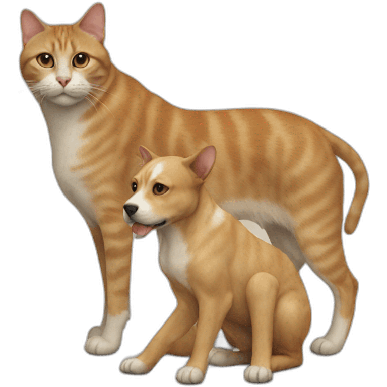 Cat on dog emoji