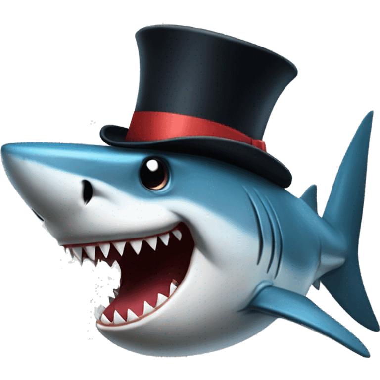 shark with tophat emoji