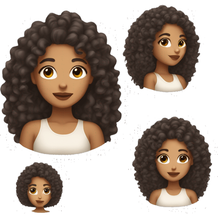 A lightskin girl with curly hair doing her skincare  emoji