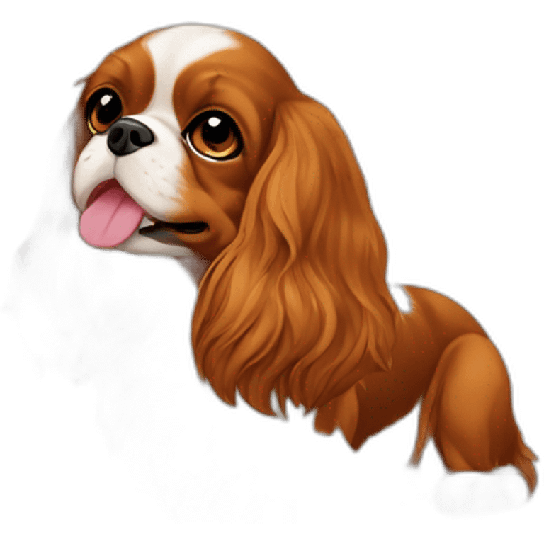 dog Cavalier King Charles Spaniel full height emoji