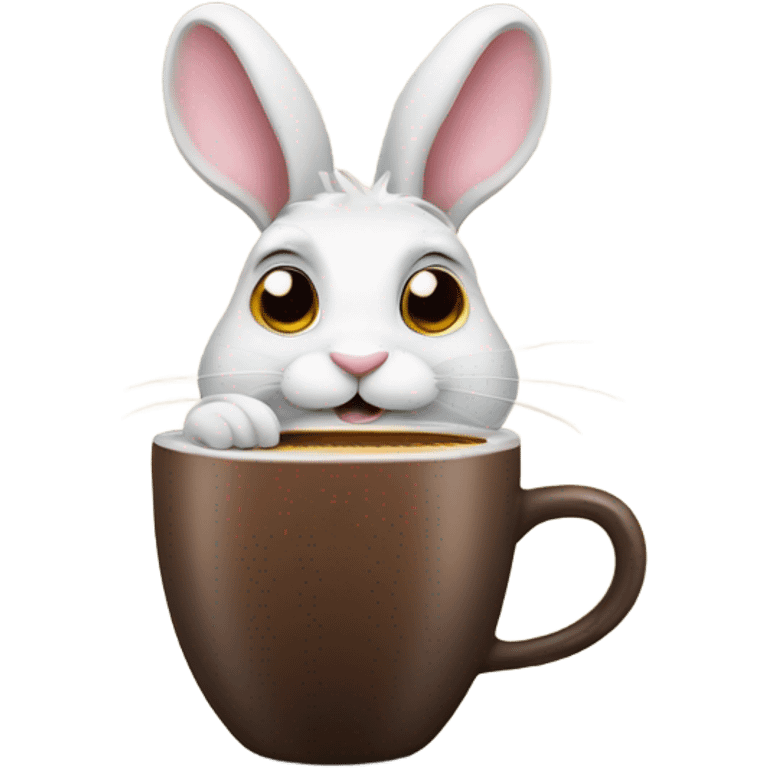 rabbit with coffee emoji