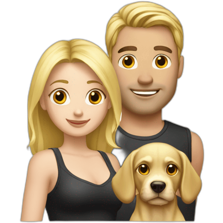 blond-hair-sexy-man-and-girl-with-dog emoji