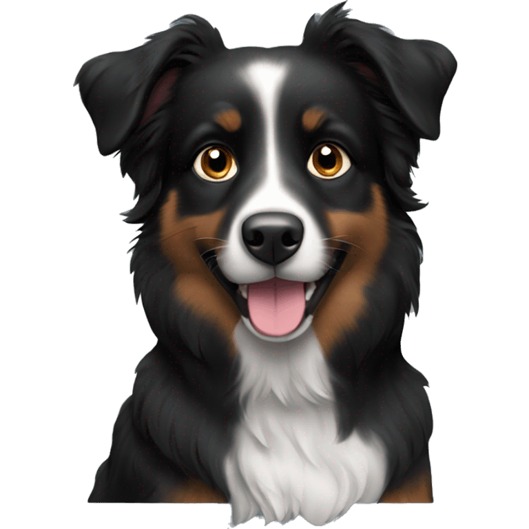 Small black australian shepherd dog with black muzzle emoji