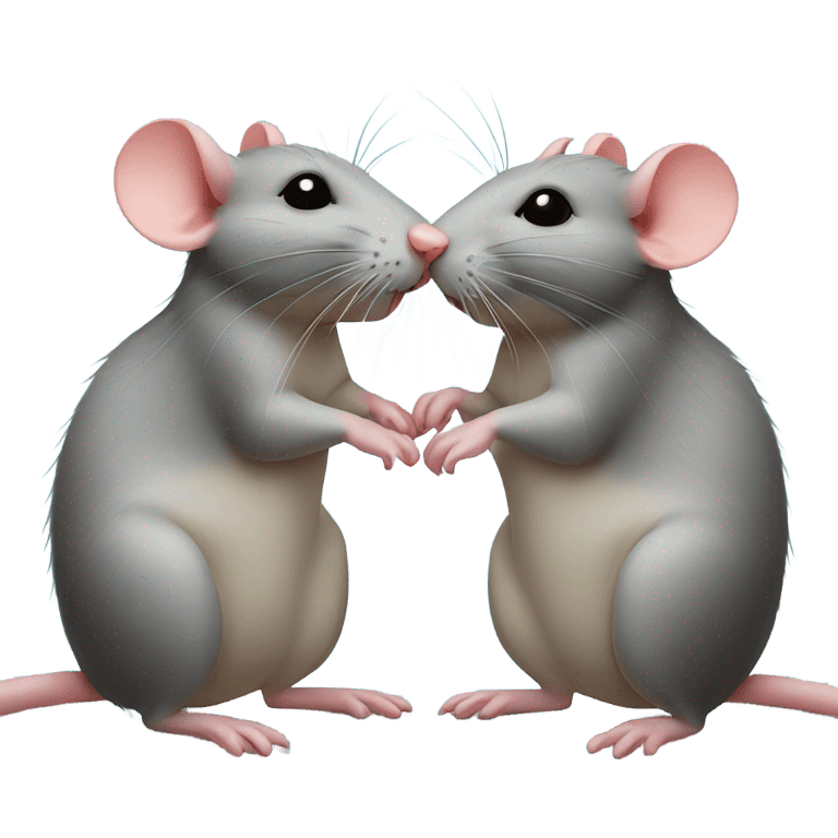 Two rats kissing emoji